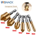 Набор сверл из быстрорежущей стали для зенковки, 3 шт., 6-19 мм, 14 дюйма, шестигранный хвостовик, 90 градусов, фаска по дереву, Деревообрабатывающие инструменты