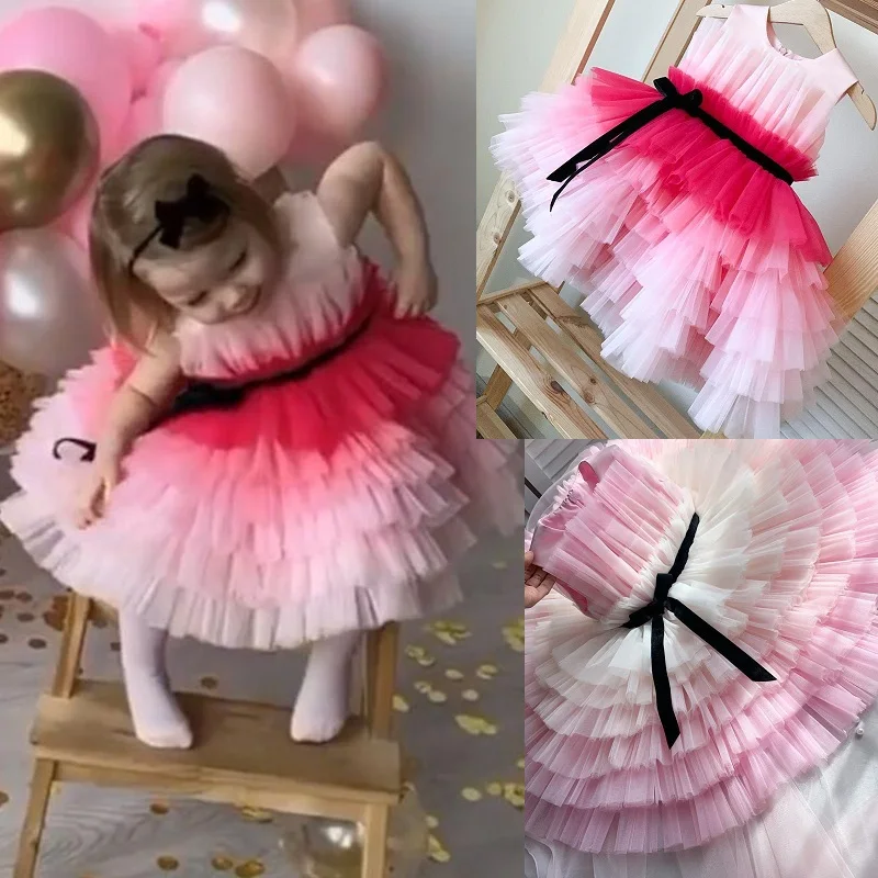 

Puffy Feathers Princess Girl Dress Beading Children Birthday Ball Gown Christmas Party Dress vestido de festa de casamento