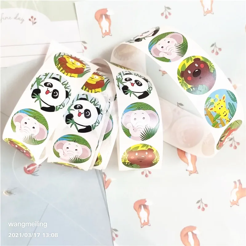 

500pcs/roll Handmade Sticker Thank You Stickers Kraft Paper Labels Round Stationery Food Stickers Decoration for Envelope Gift