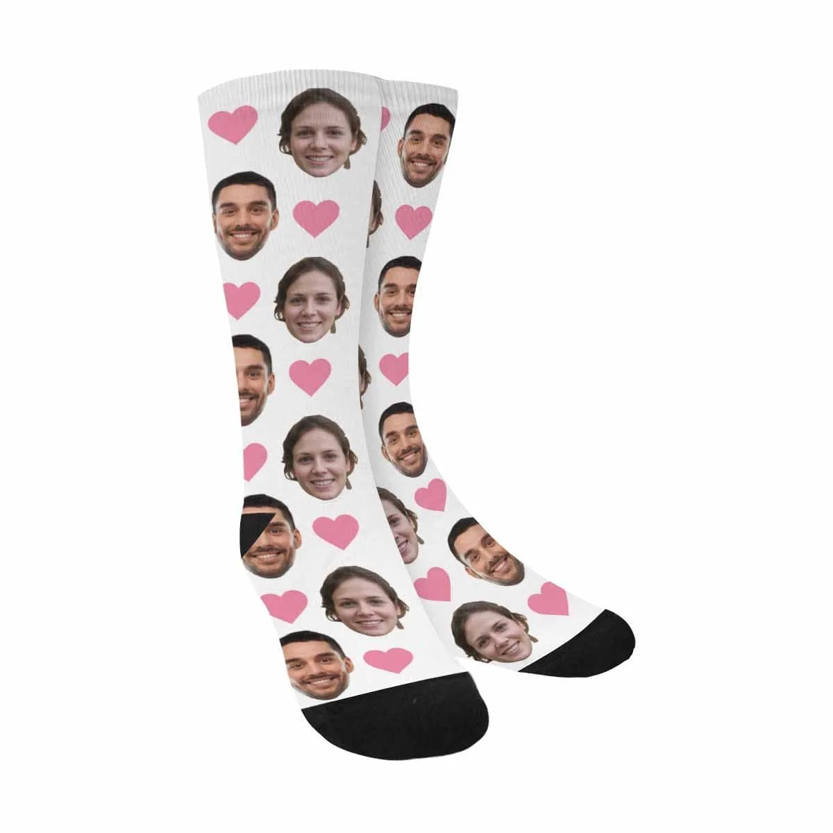 

Custom Face Pink Love Sublimated Crew Socks