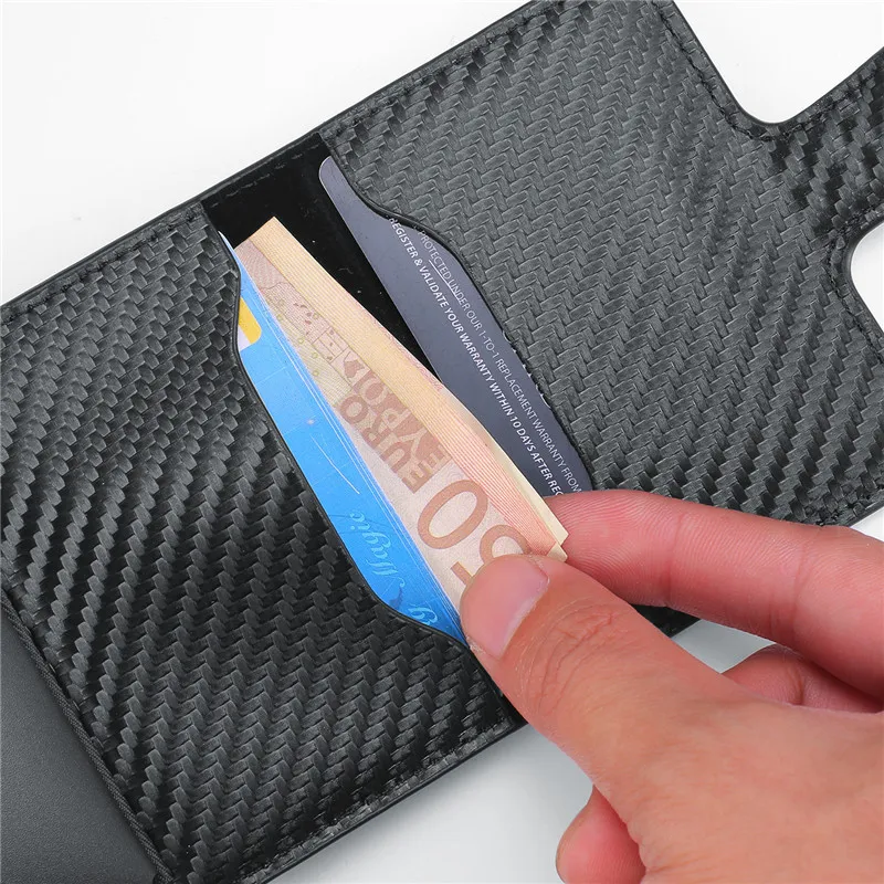 BISI GORO/кнопка 2021 чехол Бизнес держатель для Карт RFID наличных денег и карт бумажник