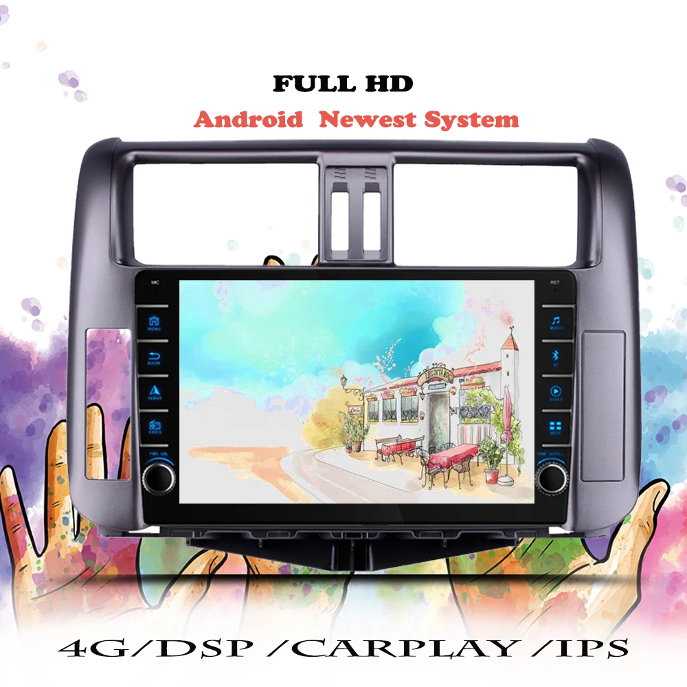 

Android 10 мультимедийный плеер для Toyota Land Cruiser Prado 150 2009 2010 2011 2012 2013 автомобильное радио 2 din DVD головное устройство кассета