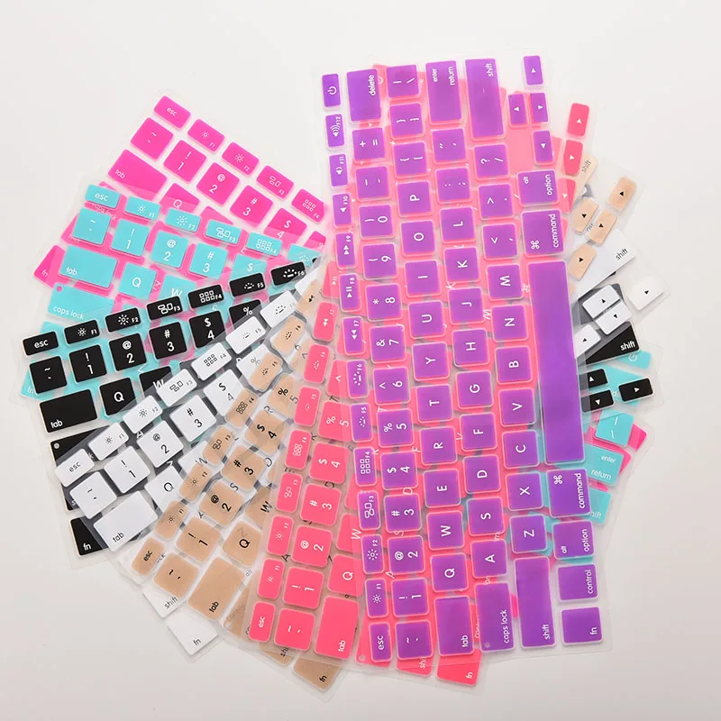 

New 7 Candy Colors Silicone Keyboard Skin Cover For Apple Macbook Pro MAC 13 15 17 Drop Shipping