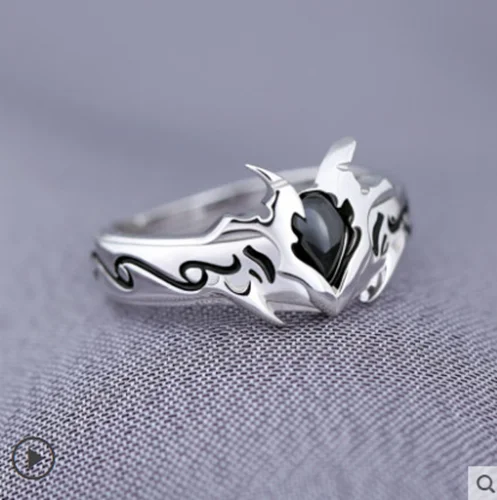 Аниме лорд волшебное серебро дьявол Тема кольцо с бриллиантом моды 925 Серебряное