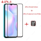 Закаленное стекло для Xiaomi Redmi 9C 2 шт., Защитная пленка для экрана Xiaomi Redmi 9, 9A, Note 9S, 9 Pro, 8, 7, 8T, 8A, 7A, пленка для объектива камеры