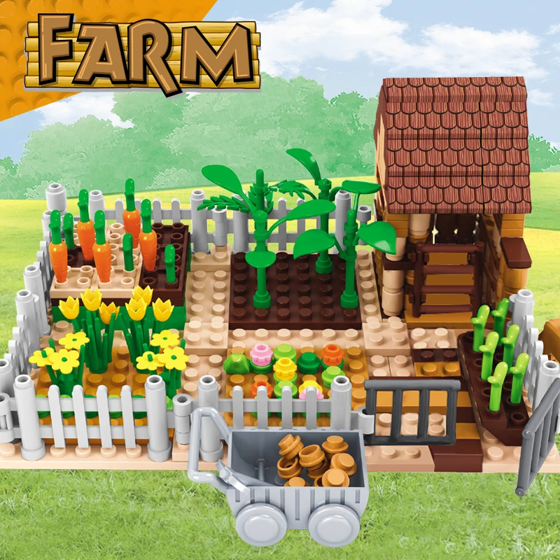 

Фигурки AUSINI из строительных блоков для посадки на поле, фермеры, игрушки для мальчиков и девочек, развивающие игрушки для детей