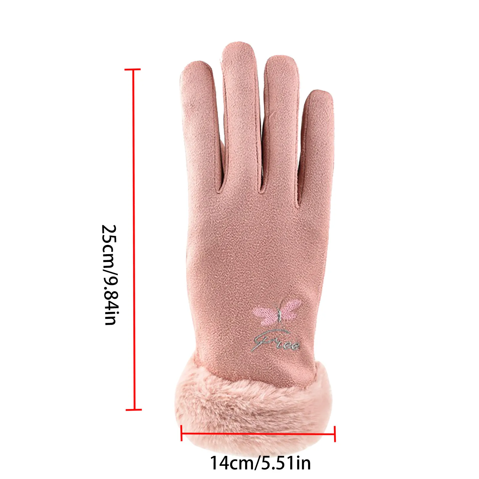 

2020 Outdoor Winter Female Warm Cashmere Cute Mittens Double Thick Plush Wrist Gloves Touch Screen Driving Gloves Wholesale