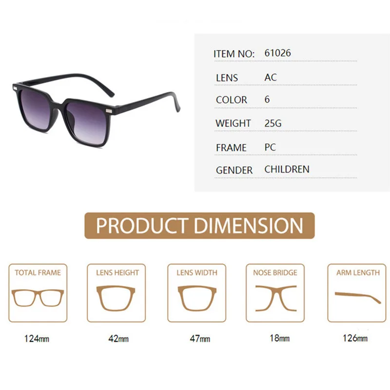 Очки детские квадратные с градиентом и защитой от УФ лучей|Женские