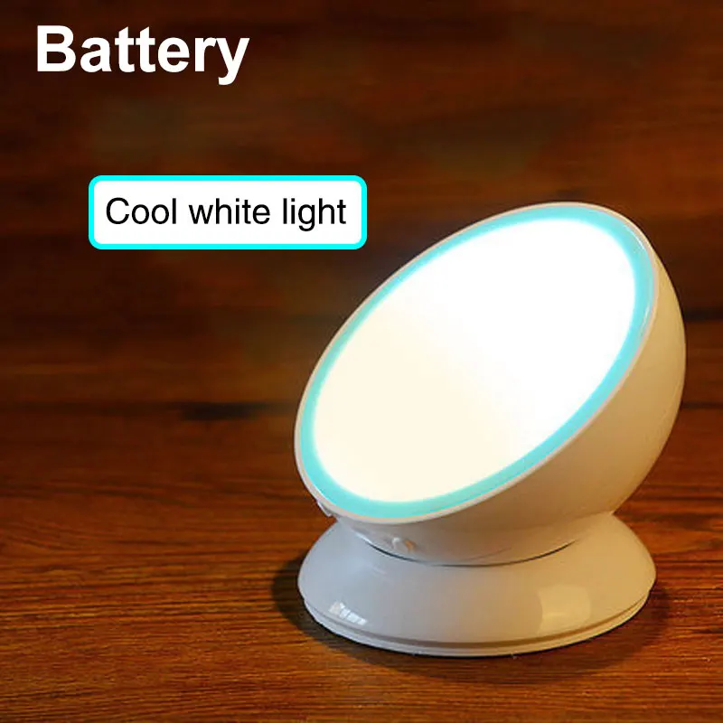 Battery Cool Light Интеллектуальный индукционный настенный светильник светодиодный индукционный настенный светильник на батарейках вращающийся энергосберегающий светильник для шкафа коридора - Испускаемый цвет: Battery Cool Light