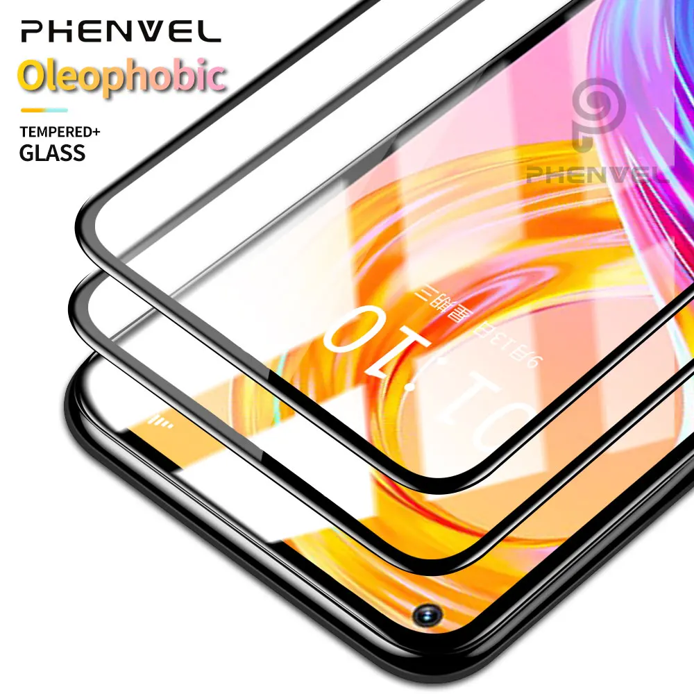 

2Pcs Oleophobic Glass For Realme 8 Full Cover Screen Protector For Realme 7 7 PRO 7i 6i 6S 8 6 Pro Tempered Glass Film