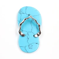 fysl silver plated slipper shape blue turquoises stone pendant for gift cherry quartz fashion jewelry