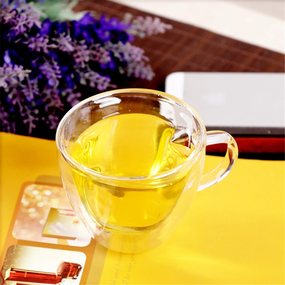 Креативная кофейная чашка из термостойкого стекла с двойной ручкой для молока