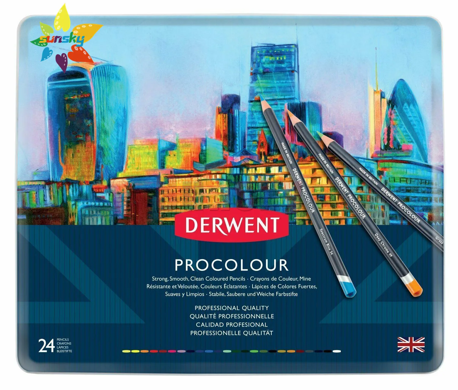 Карандаши для рисования Procolour Великобритания DERWENT 12 шт./набор 24 шт. | Канцтовары