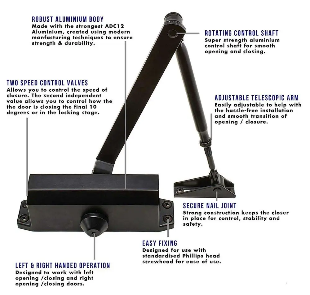 Гидравлический Буфер для противопожарной двери нагрузка 45 кг/60 кг/85 кг прочная и