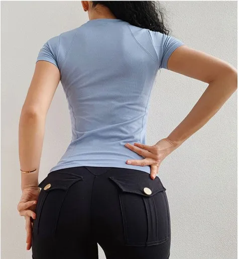 Женские рубашки для тренировок топы йоги футболки с круглым вырезом бега фитнеса