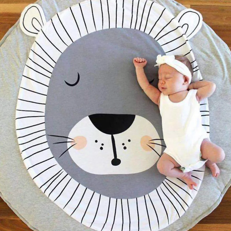 Baby Newborn Crawling Mat Playmat Throw Cotton Soft Round Animal Ground Floor Carpet Rugs Girls Boys Bedding Fabric Photograph | Игрушки и