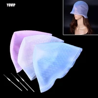 pro salon dye silicone cap hook hair salon color coloring highlighting reusable set frosting tipping dyeing color tools