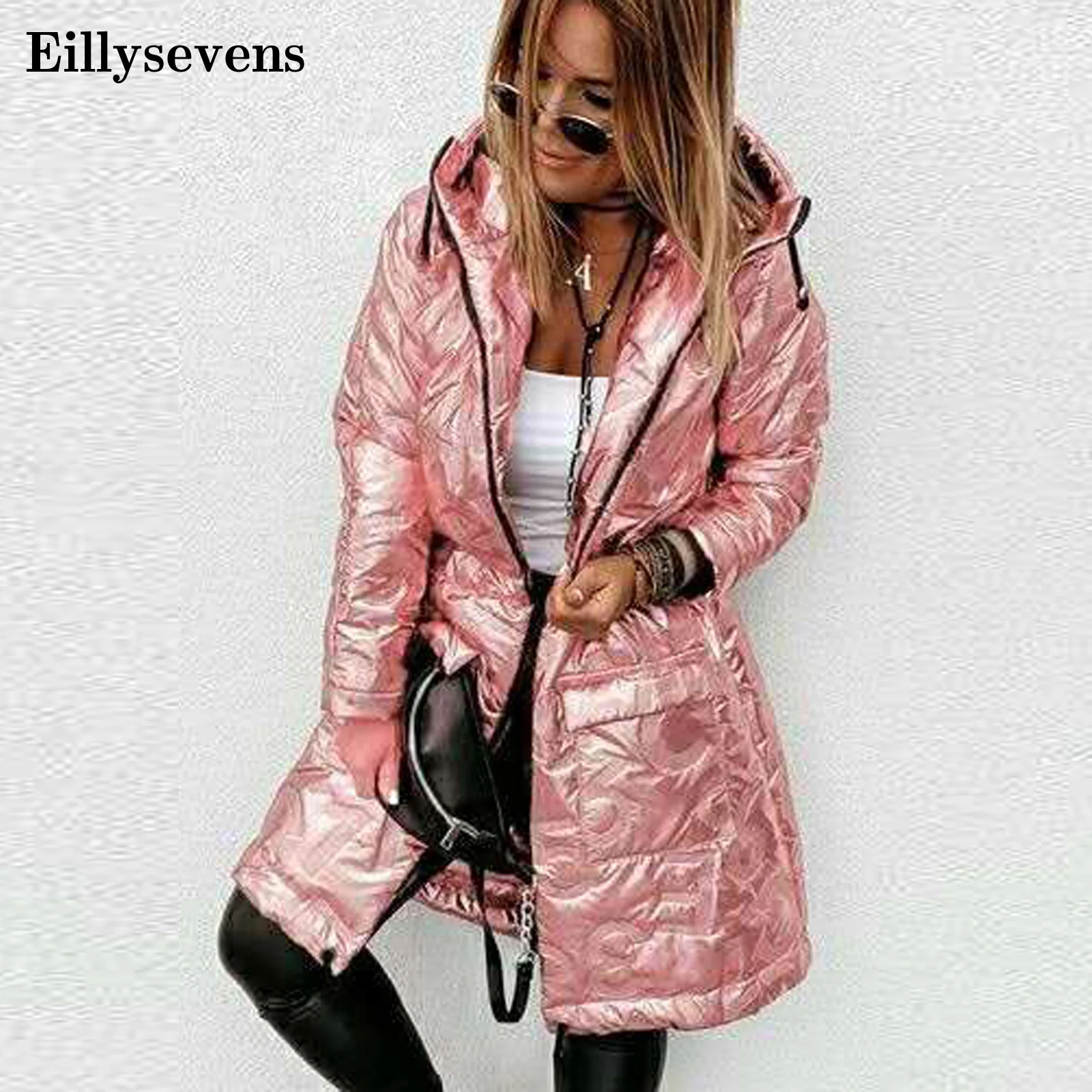 Женская зимняя длинная толстая парка пальто для женщин однотонная Зимняя