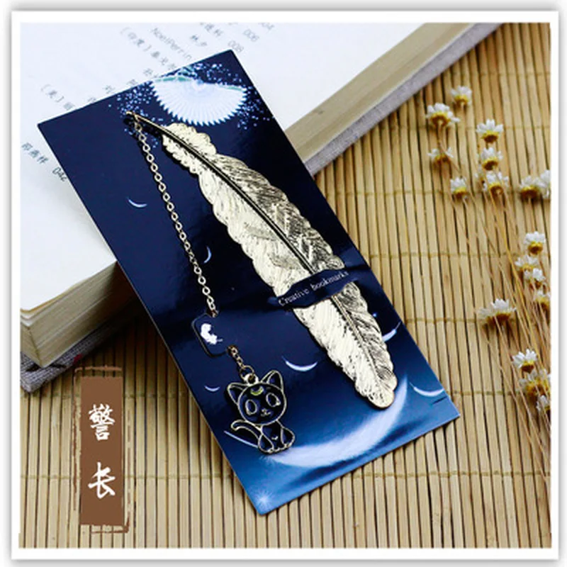 1 шт. Ретро металлическая Закладка-перо Marque страница творческий книга марка