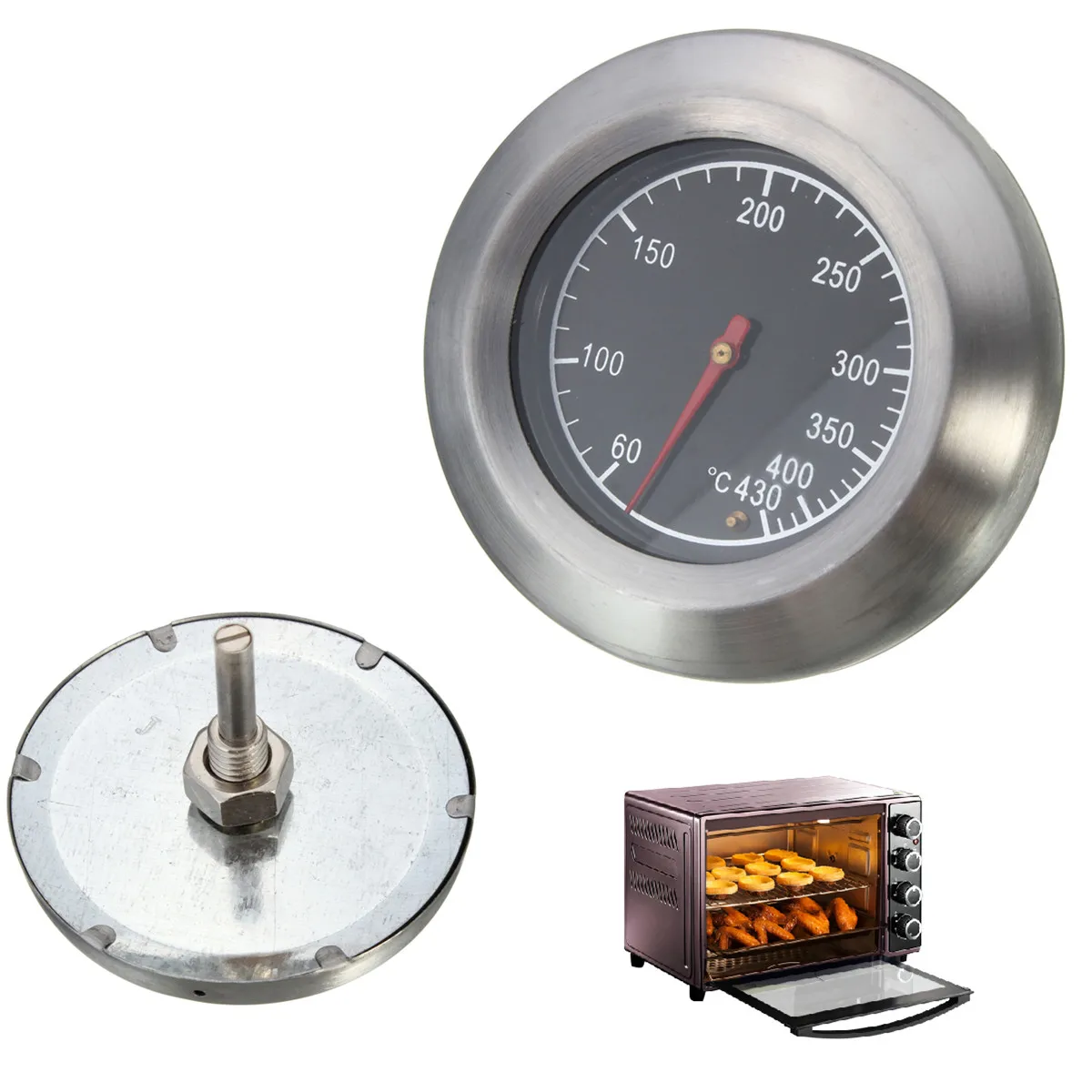 

Temperature Gauge Temperature Controll For Outdoor Stainless Steel BBQ Smoker Grill Thermometer Barbecue 60~430Degrees Celsius