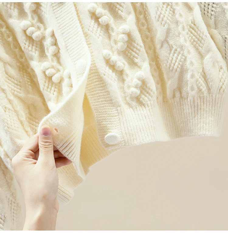 

Thick Solid Color Female Autumn Clothes Korean Women'S Knitted Cardigan Sweater For Women Winter Clothing 2020 Long Sleeve F1405