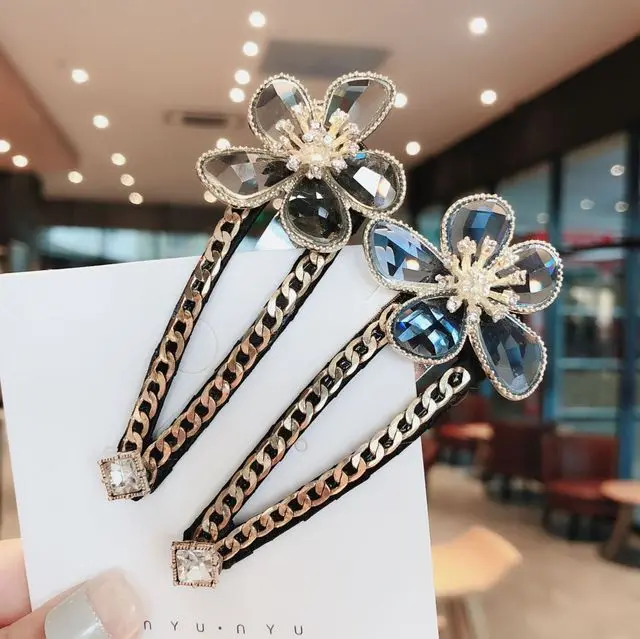

Gem Crystal Flowers Cartoon Hairpins Side Bangs Clip Hair Accessories Rim Hair Clips For Women Hairpin Hair Bows Headband -4
