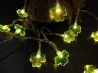 pheila shamrock string lights decorations 20 led twinkle green clover string lights battery operated lights for home garden look