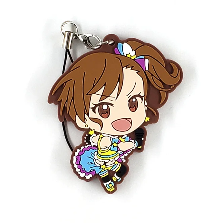 5 Idolm ster Золушка оригинальная японская аниме фигурка резиновая силиконовая подвеска на мобильный телефон/брелок/ремешок D447 - Цвет: 5
