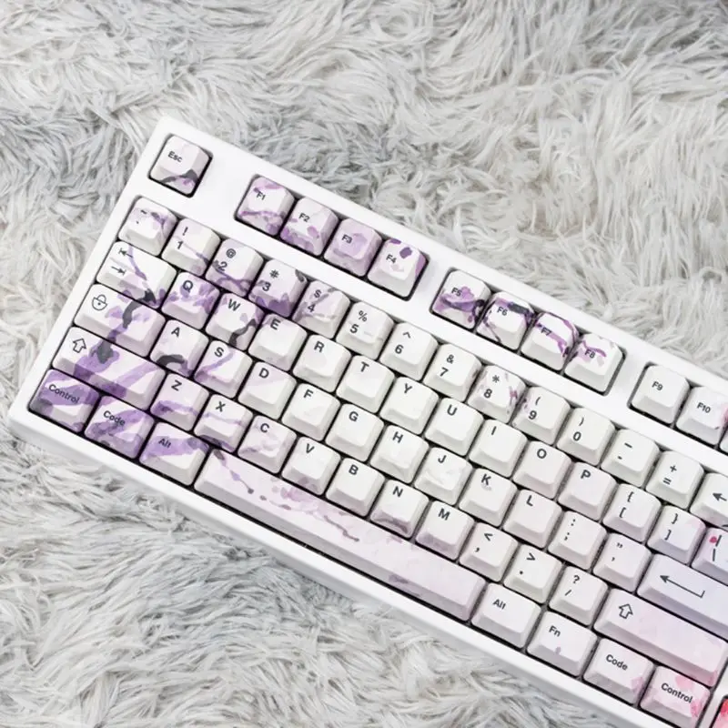 

OEM PBT Keycaps Full Set Mechanical Keyboard Keycaps 5 Face Dye-Sublimation Cherry Blossom Keycaps Set 108keys