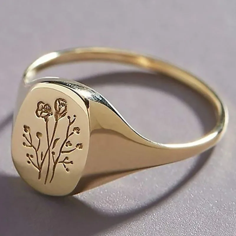 

Women's hot-selling 2021 new style simple temperament wild rose flower ladies engagement ring for women's jewelry gifts