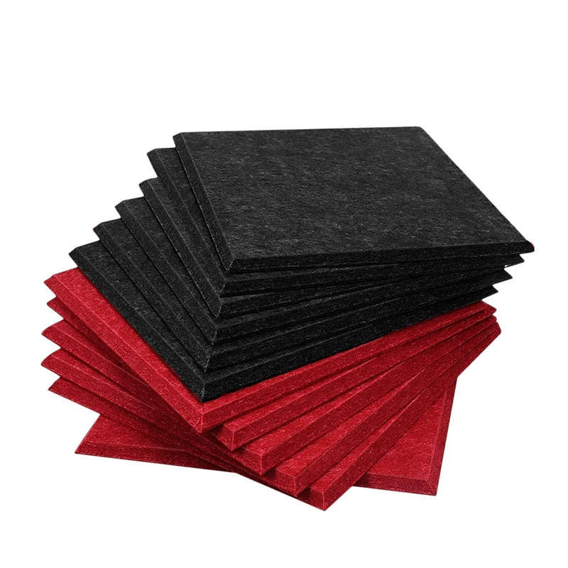 

12 Pack Acoustic Panels, 12 x 12 x 0.4 Inch High Density Beveled Edge Great for Wall Decoration and Acoustic Treatment