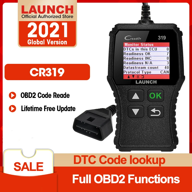 Старт Creader 319 полный OBD2 читатель Кода OBDII сканирующий Инструмент OBD 2 CR319