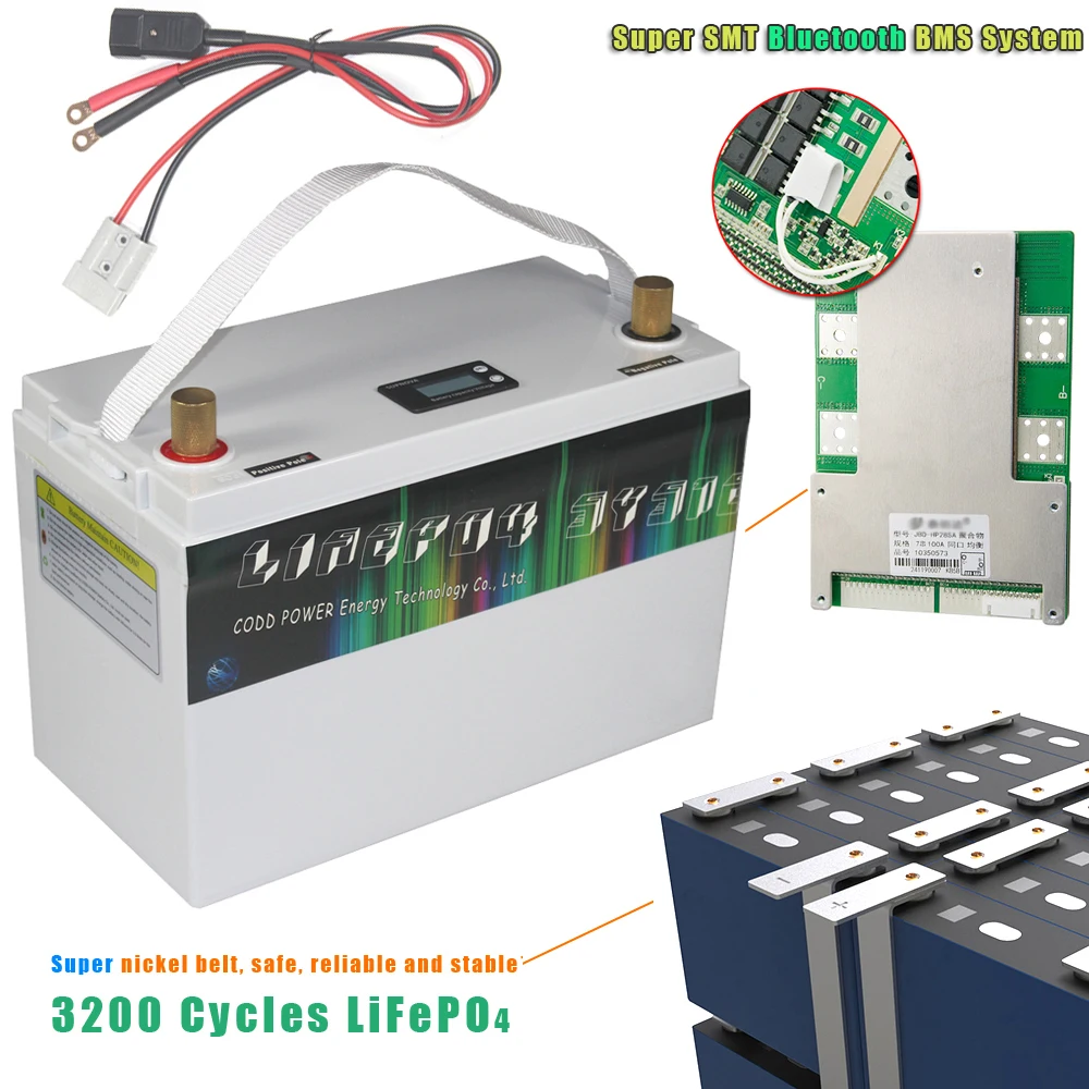 Батарея LiFePO4 12V 100AH с водонепроницаемой BMS для тележек гольфа | Спорт и развлечения