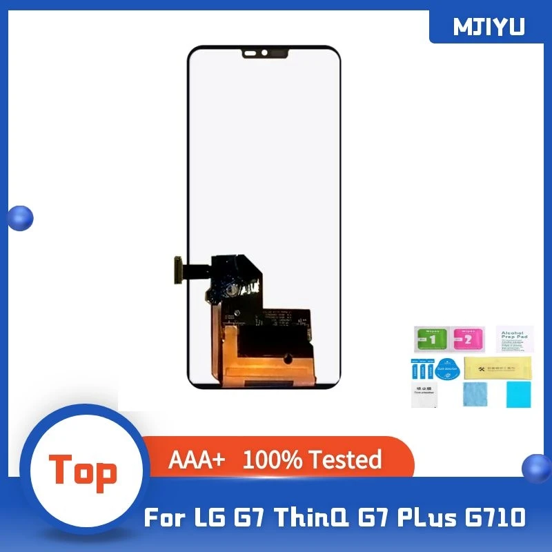 

ЖК-дисплей для LG G7 ThinQ G7 Plus G710 G710EM G710PM G710VMP G710TM G710N G710VM G710EMW кодирующий преобразователь сенсорного экрана в сборе