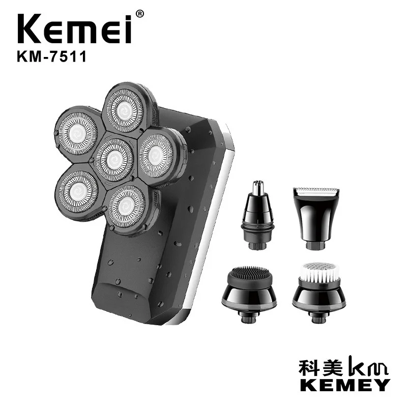 

Kemei Многофункциональный Для Мужчин's 5-в-1 электрическая Насадка Набор для бритья для лысый Для мужчин 6 Blade головки бритвы для Для мужчин трав...