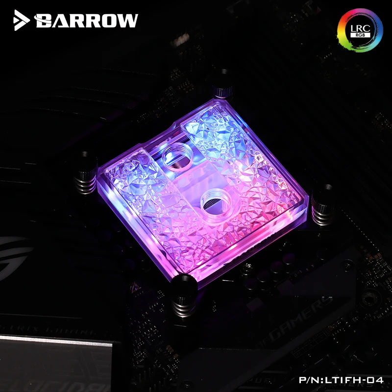 

Barrow CPU Block For Intel and AMD Platform Icicle Series Pom or Barss Top Optional LRC 2.0 5v 3pin Microwaterway Cpu Cooler