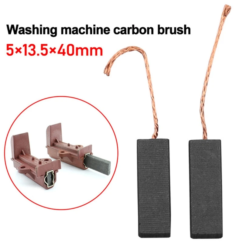 Y98B 5x13.5x40mm/1.57x0.53x0.19in With Length Lead For Washing Machine Black Carbon Brush Motor