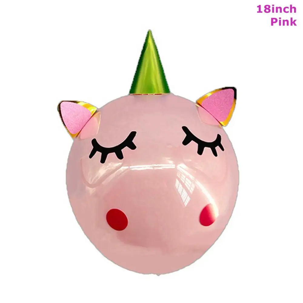 Round Balloons 5 Taoup 1 шт. ручной мультфильм Единорог воздушный шар из фольги аксессуары для животных милый счастливый Единорог День рождения Сувениры Единорог воздушные шары - Цвет: Round Balloons 5