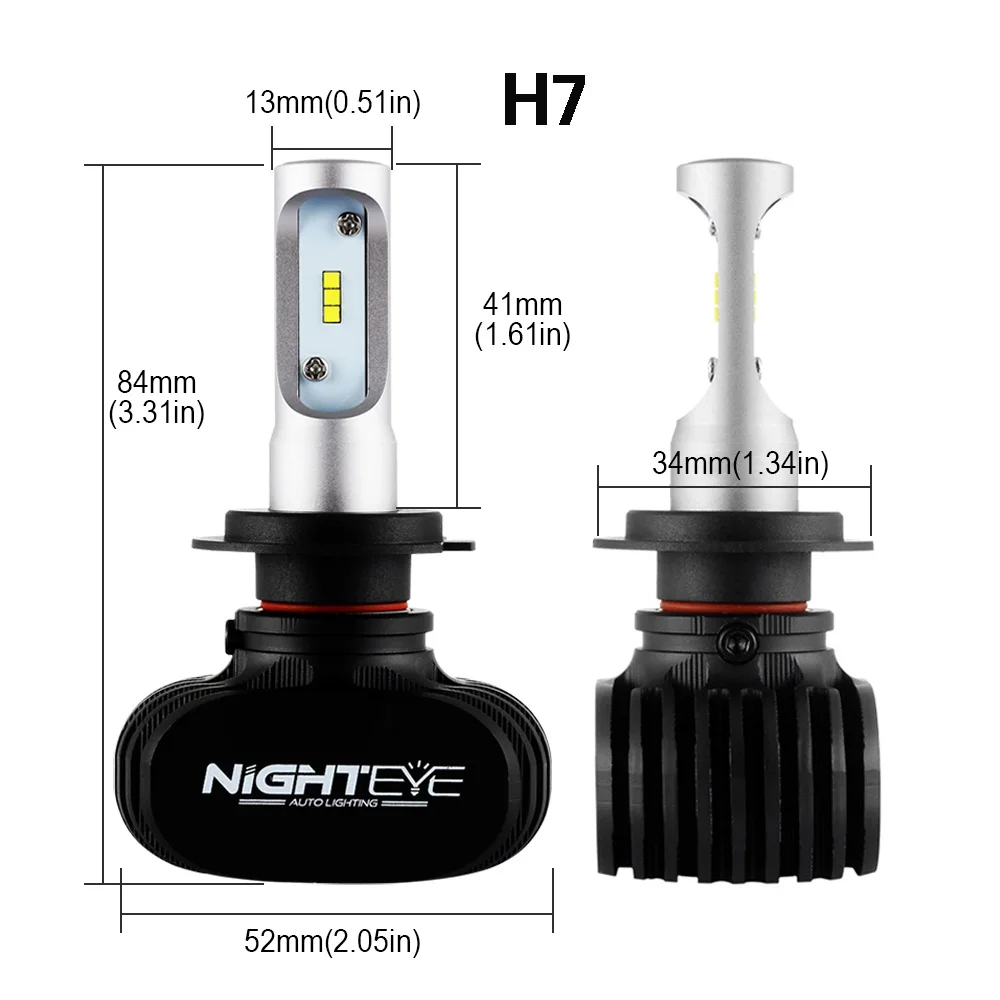 Nighteye H7 светодиодный H4 12v H8 H9 H11 8000LM 50 Вт 6500 к Автомобильный светодиодный головной светильник s Белый Противотуманные огни 9005 HB3 9006 HB4 туман светильник лампы