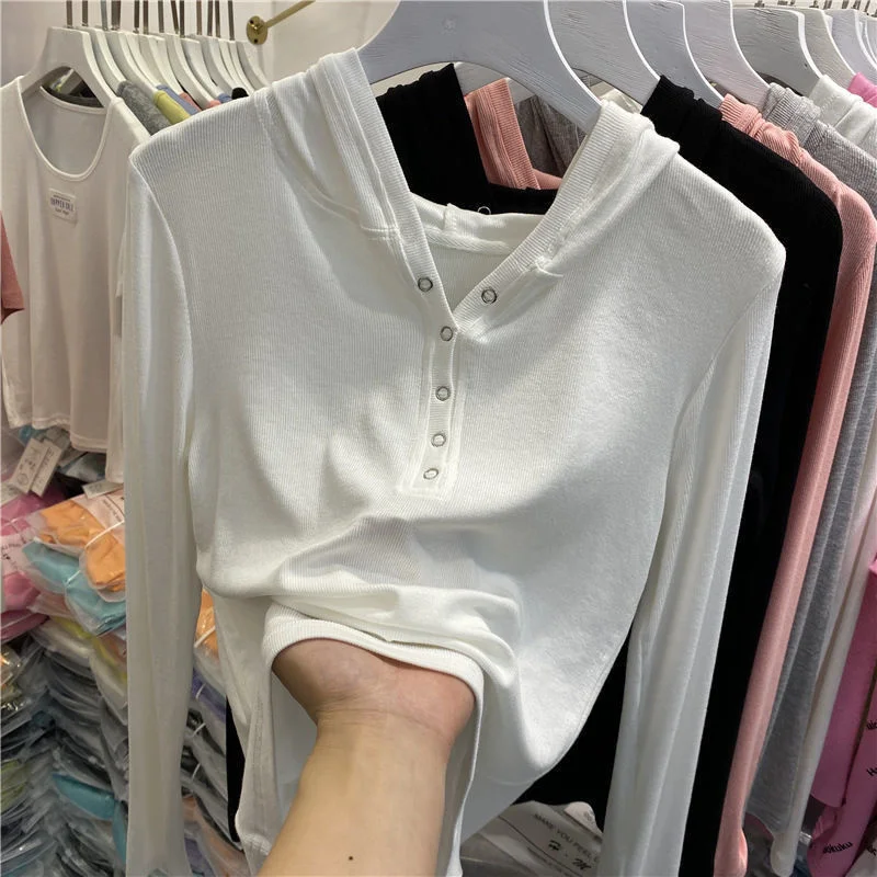 

New Spring Top Sexy T Shirt Women Elasticity T-Shirt Summer Tee Woman Clothes Slim Tshirt Female Skinny Cotton Long Sleeve Tops