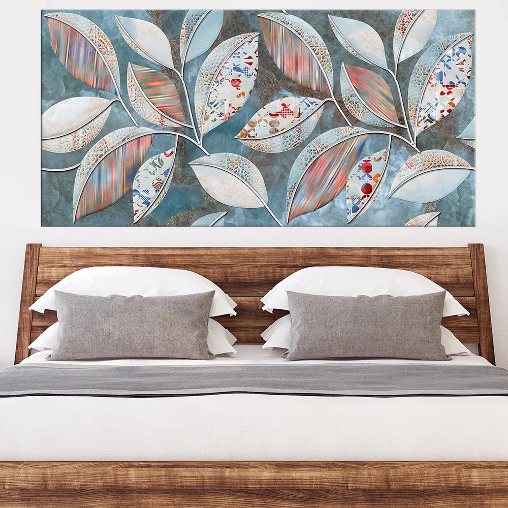 

Vintage Leaf Abstract Blue Art Painting Modern Art Print