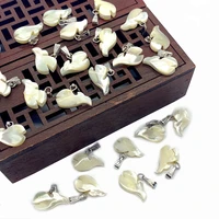 5pcs natural shell sea shell pendant white whale shaped carving fashion diy necklace jewelry accessories jewelry making charm