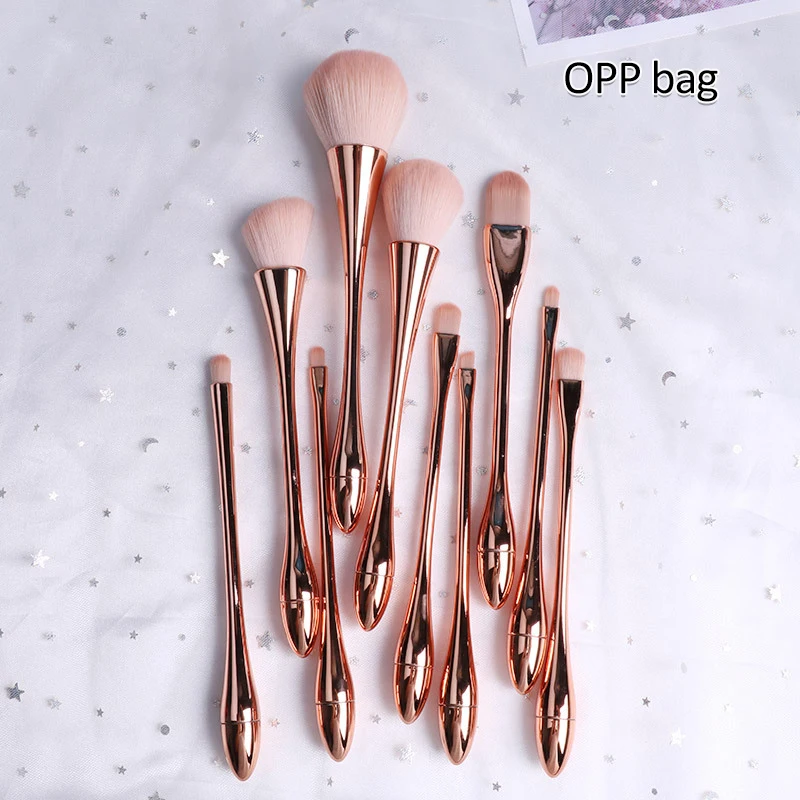 

Professional 10PCS/Set Rose Gold Makeup Brushes Set Powder Foundation Eyeshadow Soft Make Up Brush Tool Cosmetic Synthetic Hair