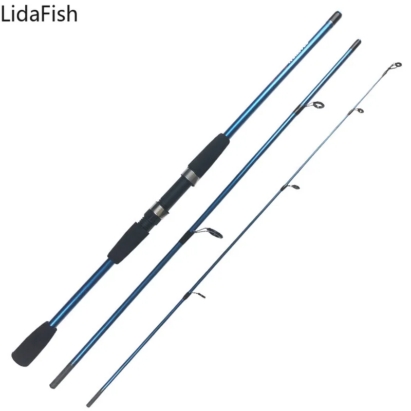 

New Portable Spinning Casting Carbon Fishing Rod 1.8M 2.1M Travel Fishing Rod 3 Sections Ultralight Weight Fishing Pole