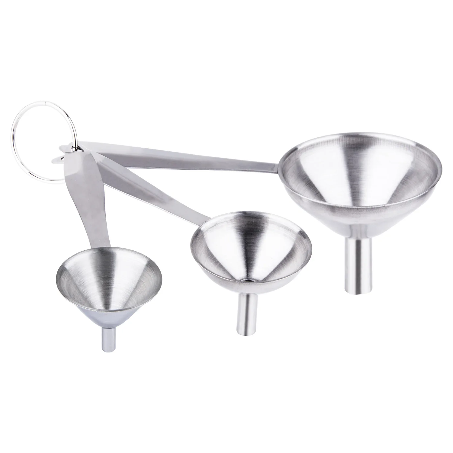 

Mini stainless steel funnel three-piece household household funnel