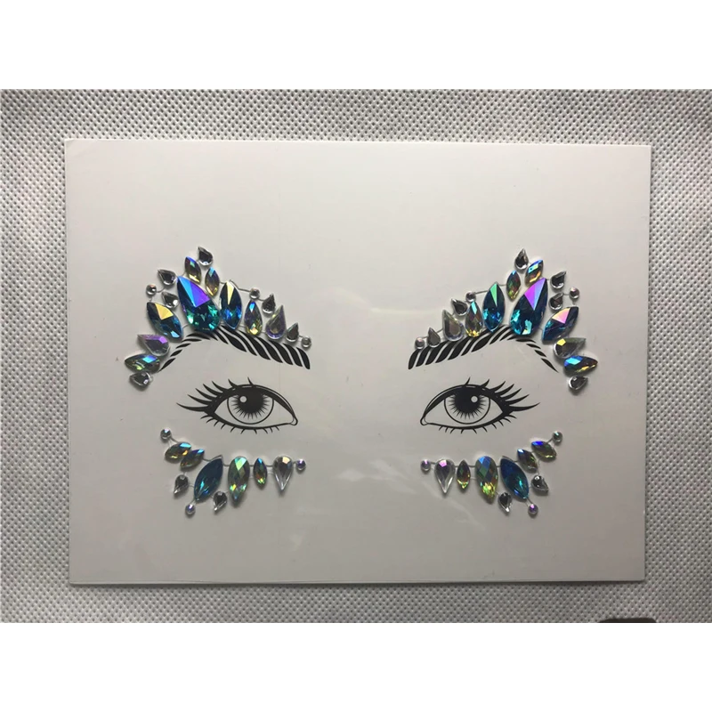 Временные блестящие тату-наклейки со стразами украшения для лица драгоценные