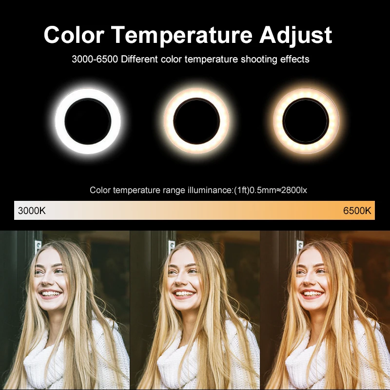 

26CM LED Selfie Ring Light Multi-Function Dimmable Ring Light For Cell Phone Holder Camera Live Video Stream Makeup Youtube