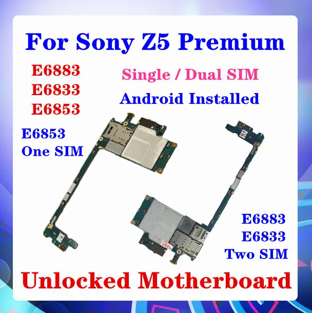 E6883 оригинальная логическая плата для Sony Xperia Z5 Premium E6833 E6853 протестированная
