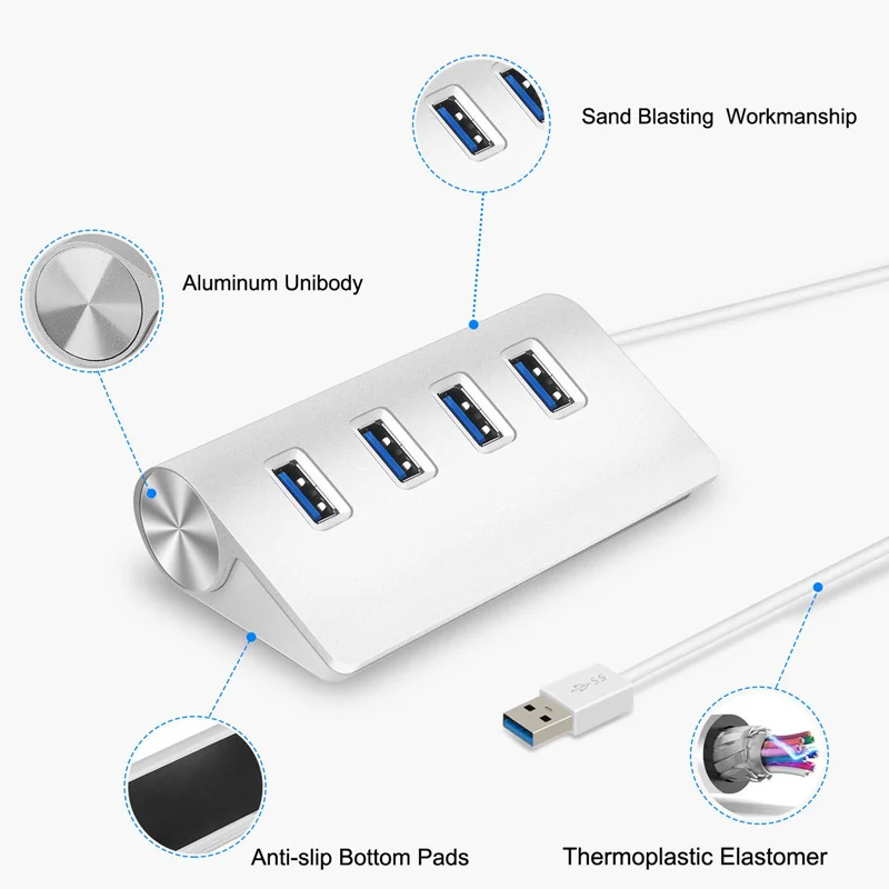 

Высокоскоростной Алюминиевый USB-концентратор 3,0, 5 Гбит/с