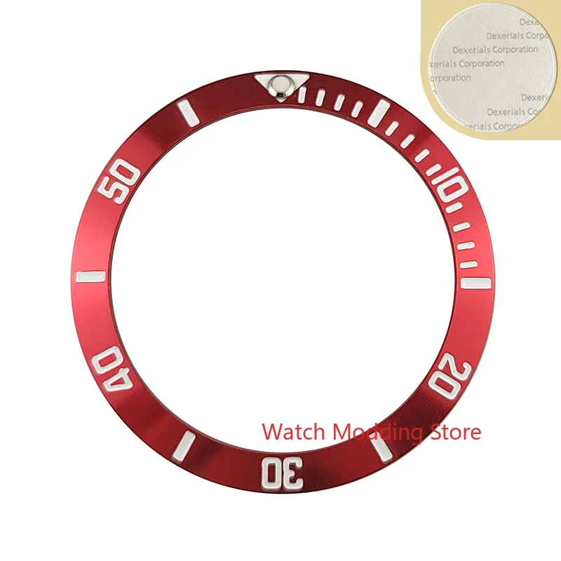 HQ 38 мм красно-белый Письмо алюминиевая рамка вставка для подстильного SKX Diver часы